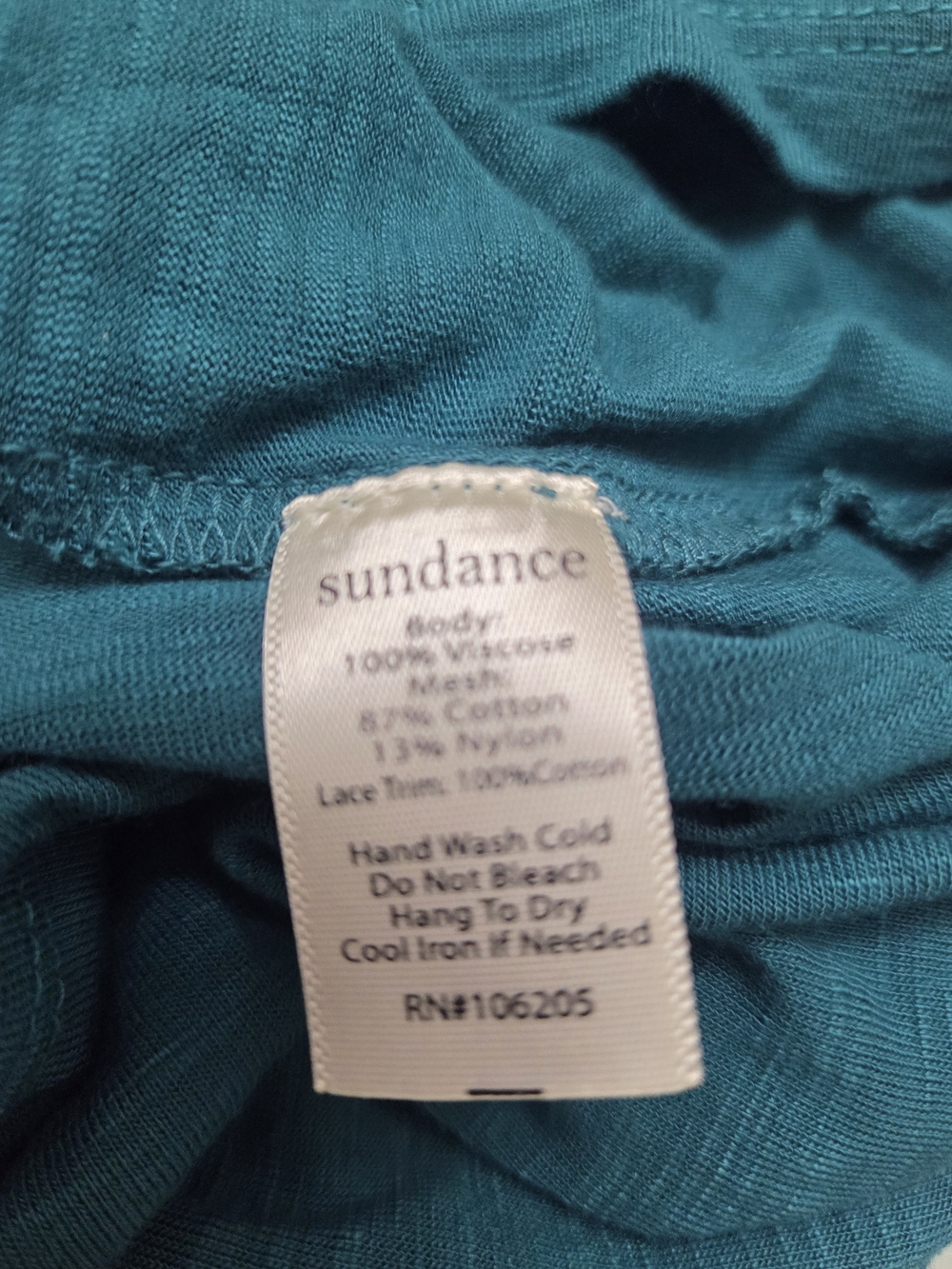 Sundance Teal Crochet-Trim Sleeveless Top Womens Size Large - Picture 5 of 7
